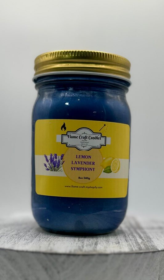 Lemon Lavender Symphony |12oz Mason Jar|Scented Soy Wax