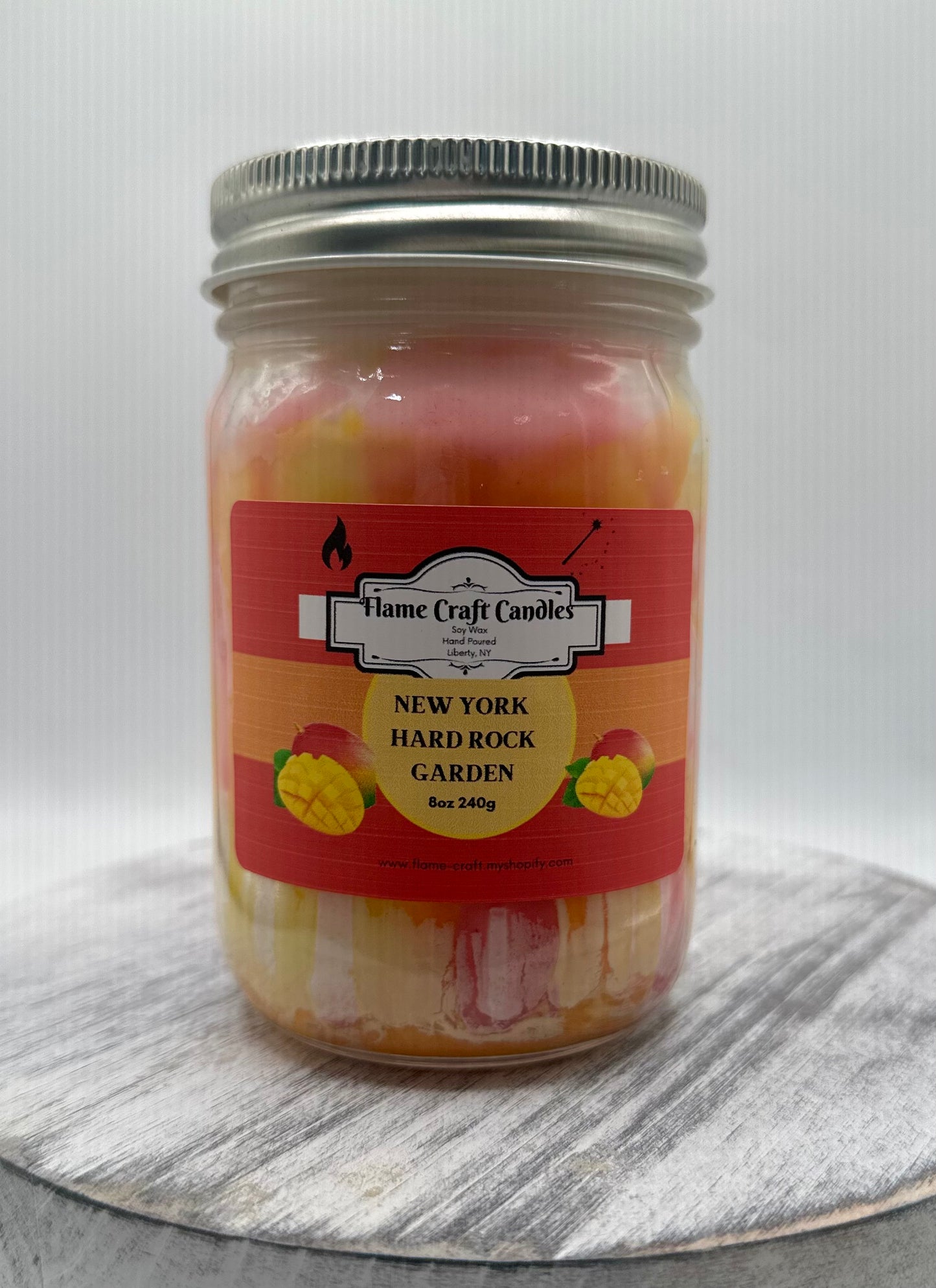 New York Hard Rock Garden Tie Dye | 12Oz Mason Jar | Scented Soy Wax