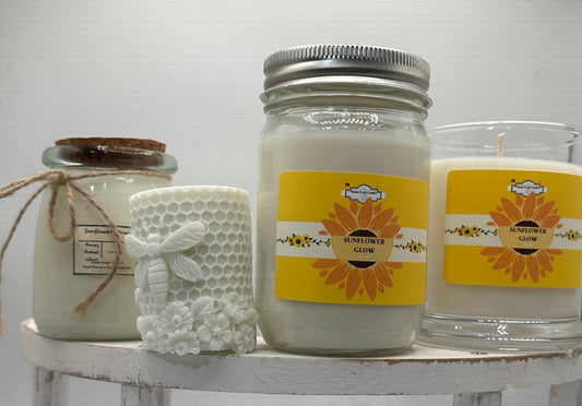 Sunflower Glow| Scented Soy Wax Honey, Amber