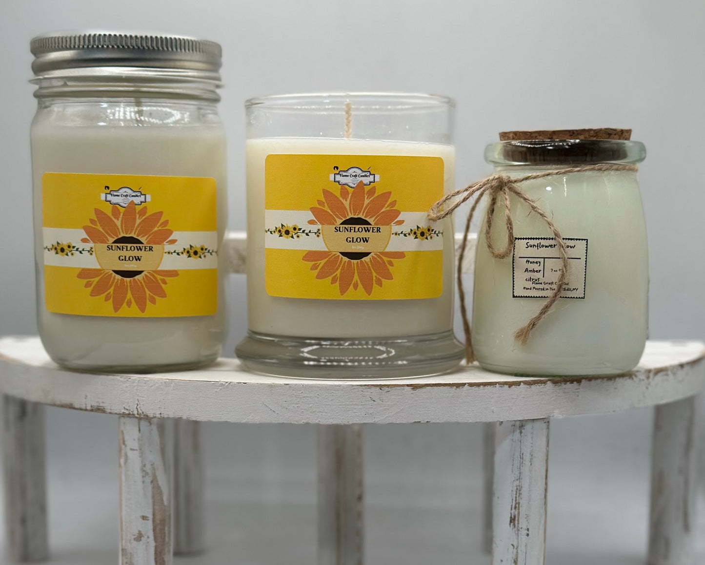 Sunflower Glow|Honey Amber| Mason Jar
