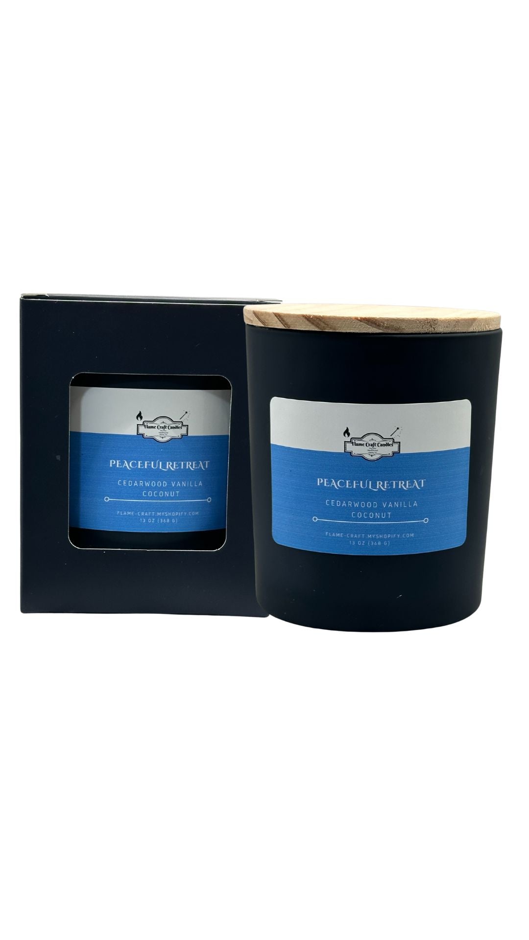 Peaceful Retreat|Coconut Vanilla Cedarwood|13 oz Navy Blue Jar with Lid