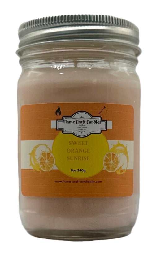 Sweet Orange Sunrise|12 oz. Mason Jar | Scented Soy Wax