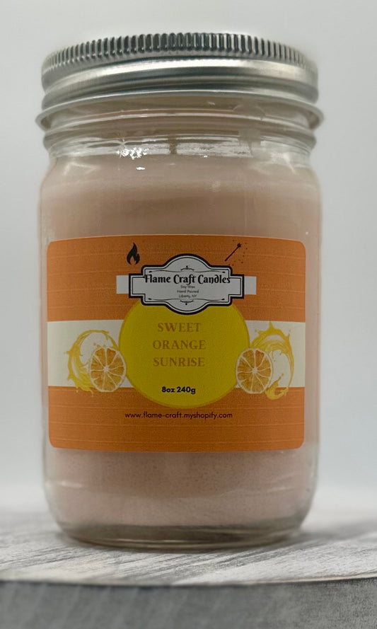 Sweet Orange Sunrise|12 oz. Mason Jar | Scented Soy Wax