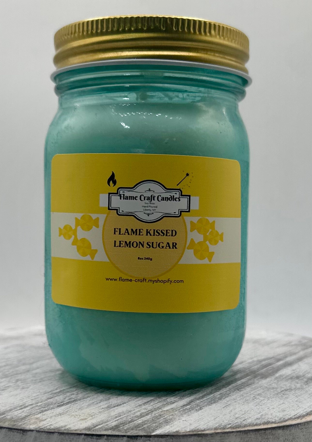 Flame Kissed Lemon Sugar|12oz Mason Jar|Scented Soy Wax
