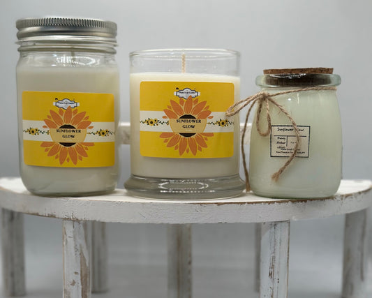Sunflower Glow|Honey Amber| Mason Jar