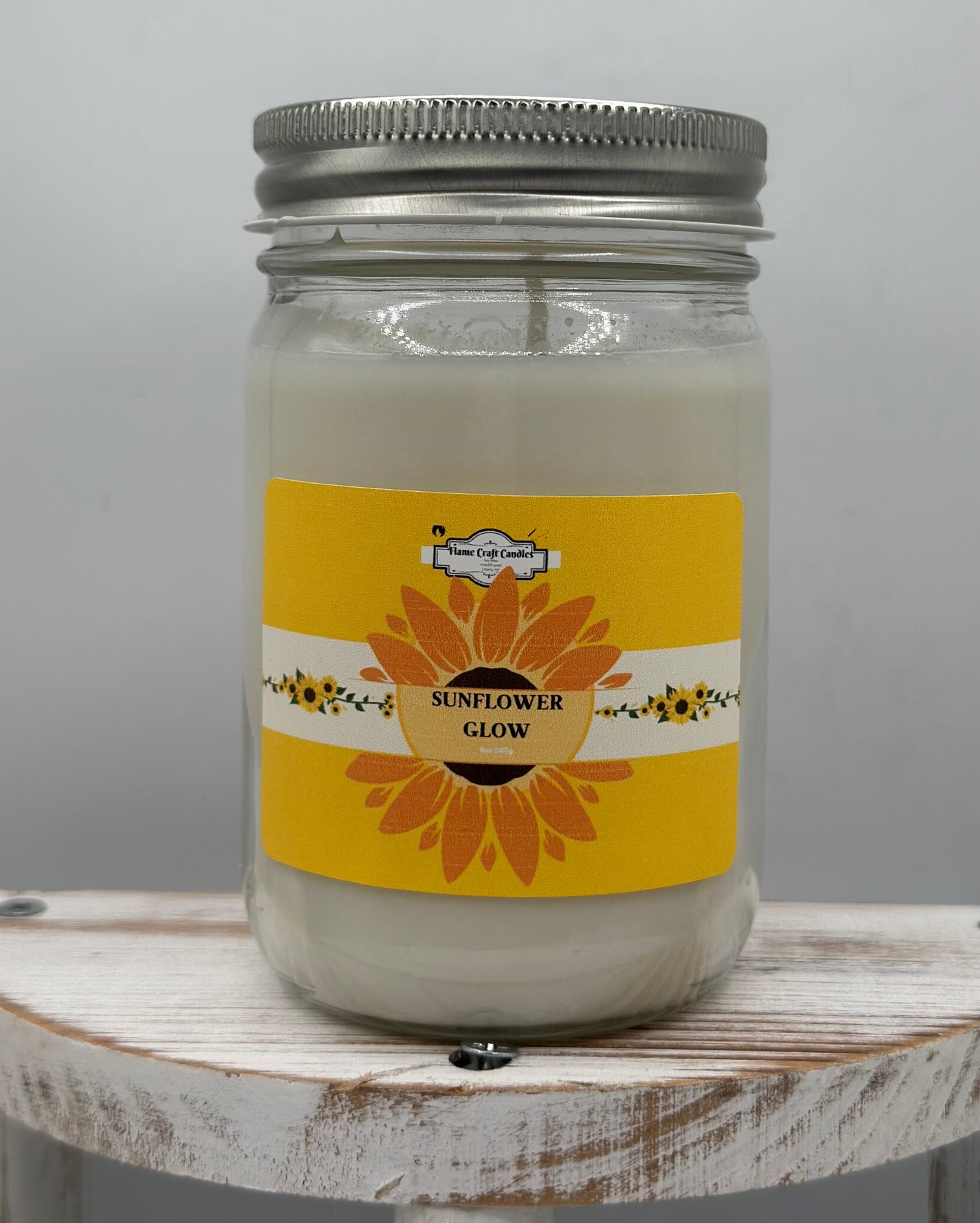 Sunflower Glow|Honey Amber| Mason Jar