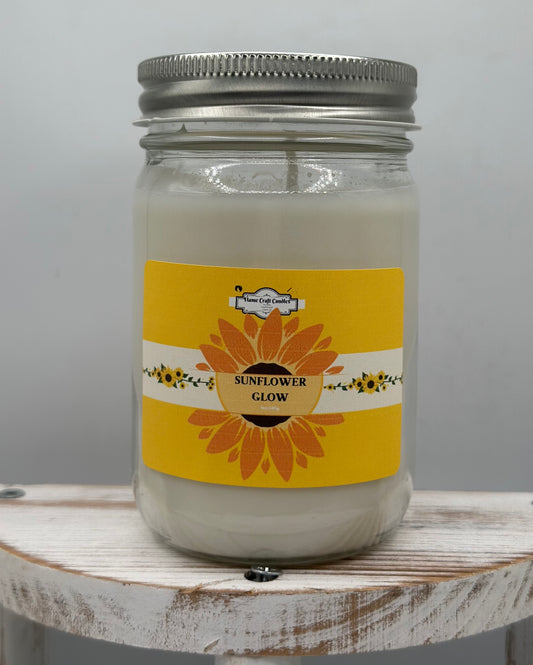 Sunflower Glow|Honey Amber| Mason Jar