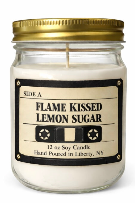 Flame Kissed Lemon Sugar|12oz Mason Jar|Scented Soy Wax