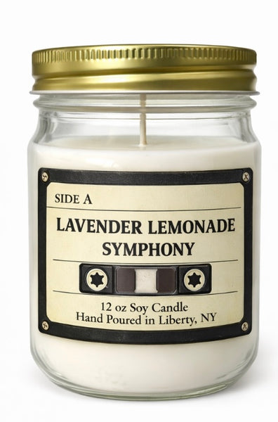 Lemon Lavender Symphony |12oz Mason Jar|Scented Soy Wax – Flame