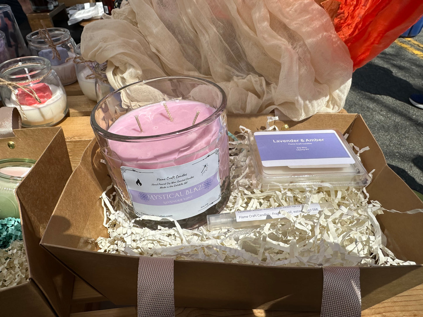 Stress Relief Gift Set | Lavender Mint Candle + Room Spray + Wax Melts | Relaxation Bundle | Calm Home Kit | Self Care Gift Box