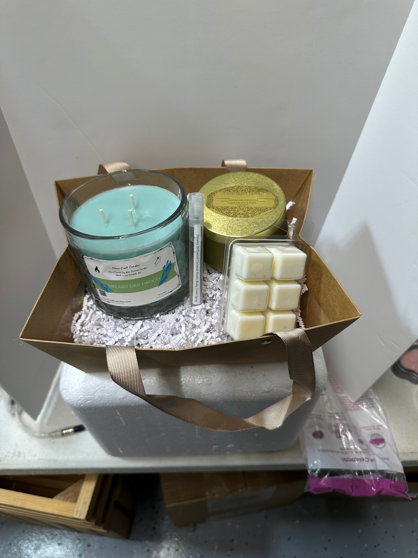 Cozy Night Reset Gift Set | Driftwood Candle + Room Spray + Wax Melts + Mini Tin | Relaxing Home Fragrance Bundle | Self Care Gift Box